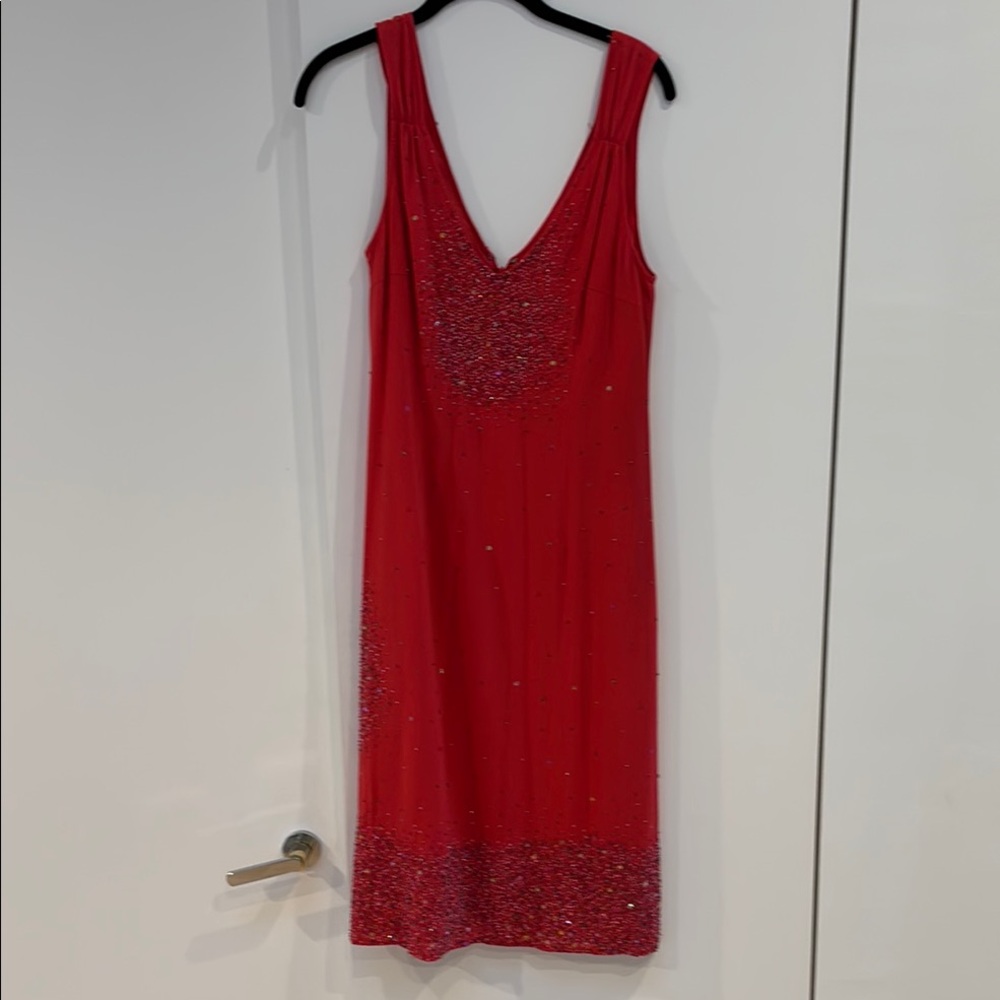 Elegant Dark Pink Silk Sparkle Emma Black Sleeveless Dress